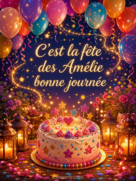 Carte bonne fête Amélie