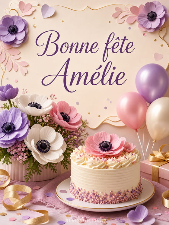 Carte bonne fête Amélie