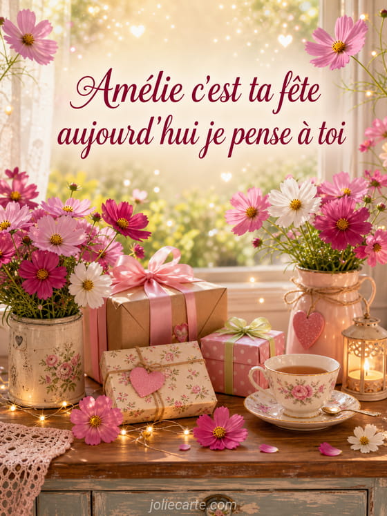 Carte bonne fête Amélie