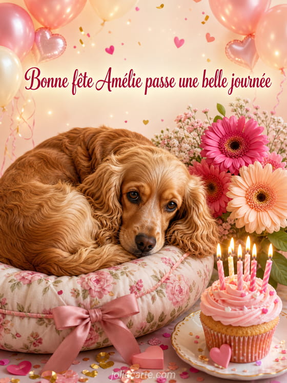 Carte bonne fête Amélie