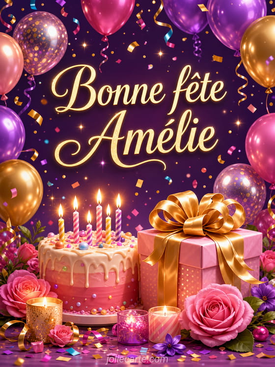 Carte bonne fête Amélie