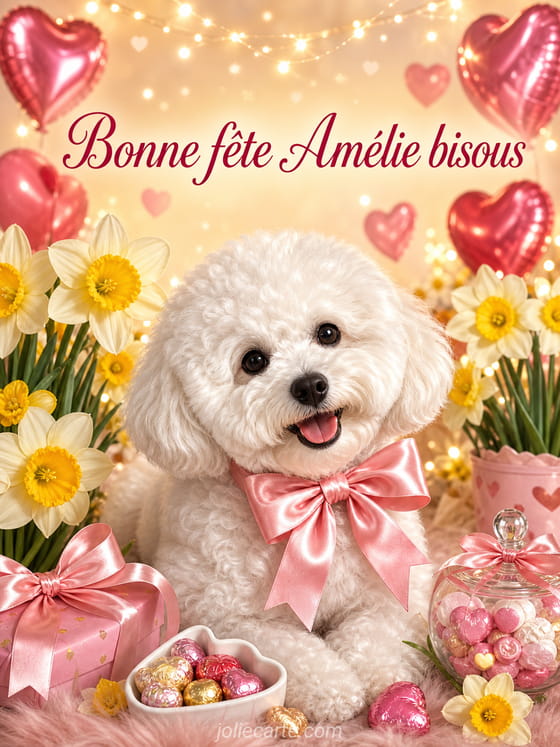 Carte bonne fête Amélie
