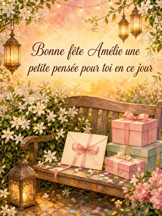 Carte bonne fête Amélie