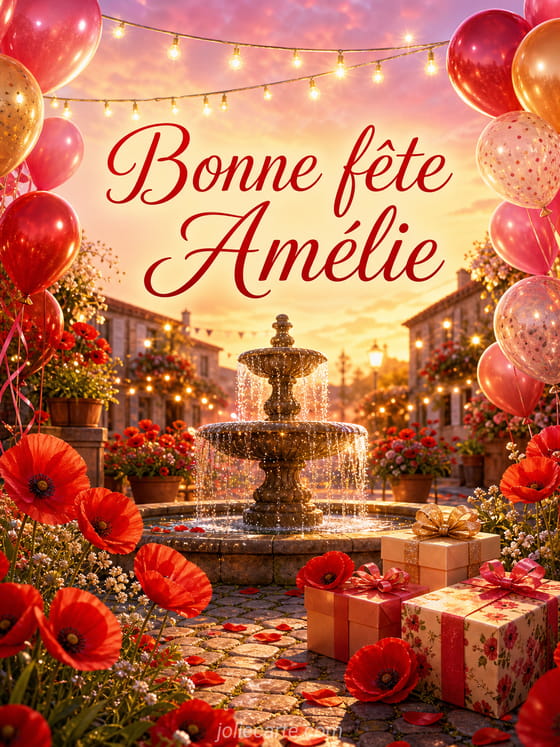 Carte bonne fête Amélie