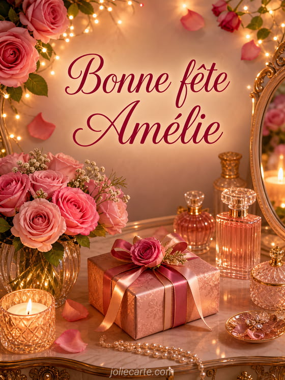 Carte bonne fête Amélie