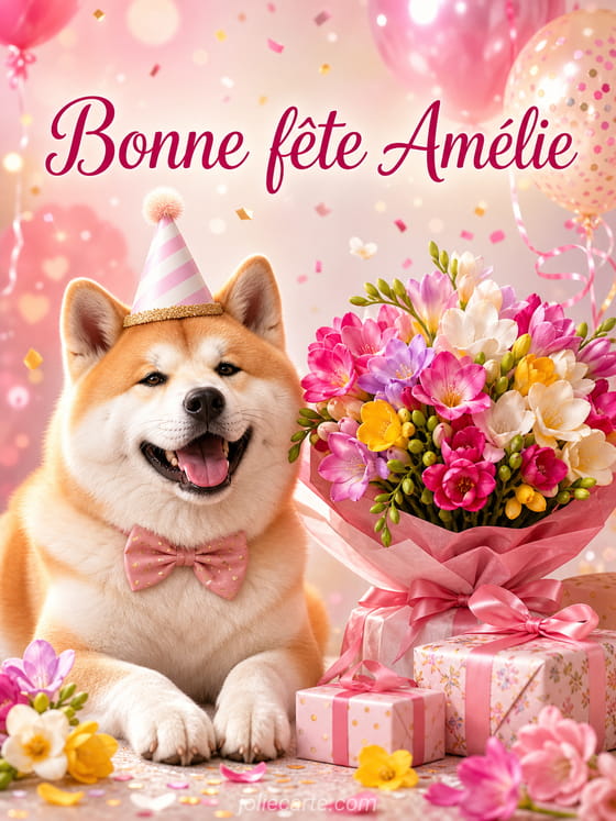 Carte bonne fête Amélie