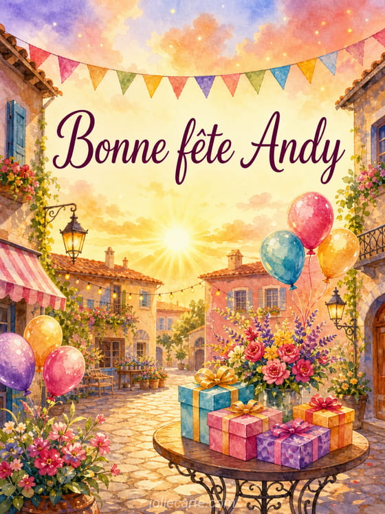 Carte bonne fĂȘte Andy