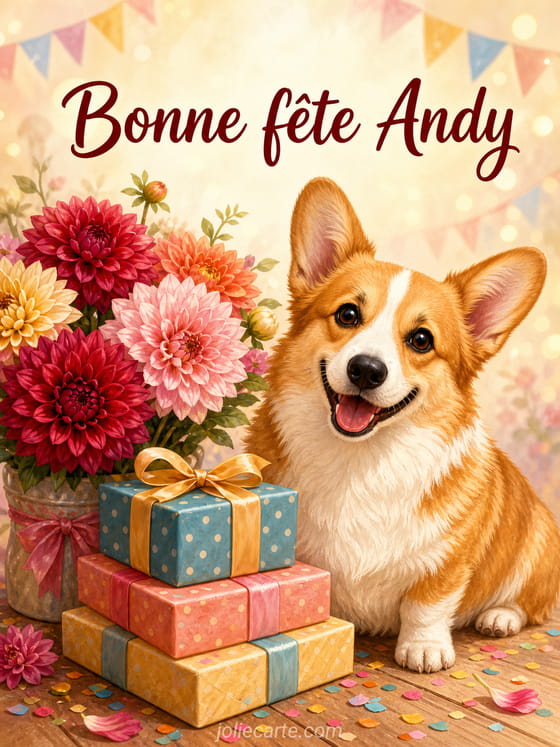 Carte bonne fĂȘte Andy