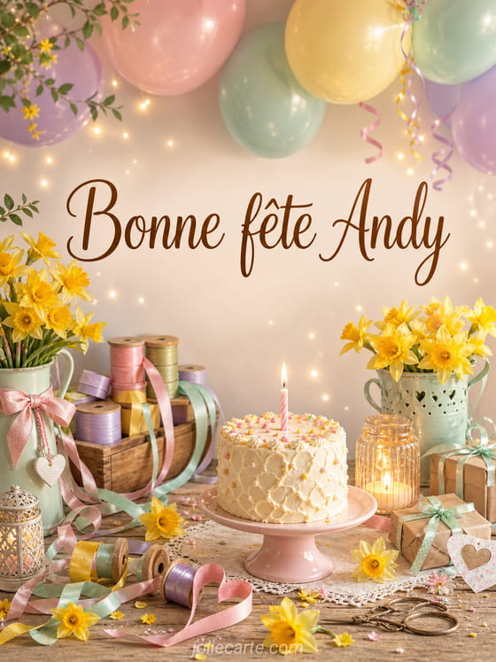Carte bonne fĂȘte Andy