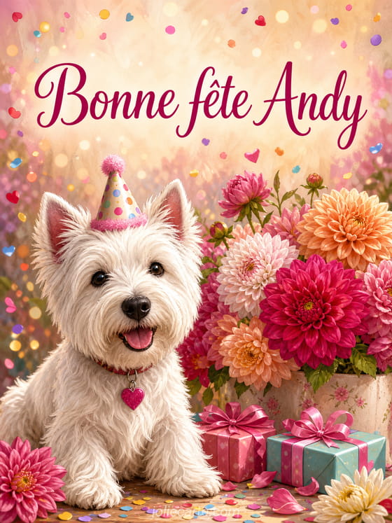 Carte bonne fĂȘte Andy