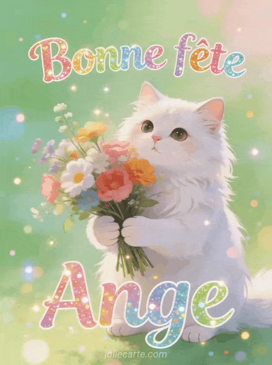 Bonne fête Ange - Bonne fete ange chat