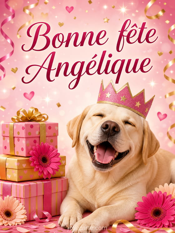Carte bonne fĂȘte AngĂ©lique