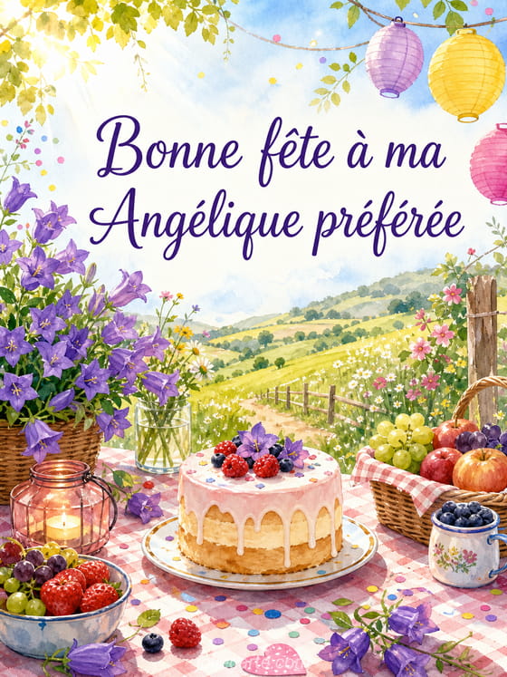 Carte bonne fĂȘte AngĂ©lique