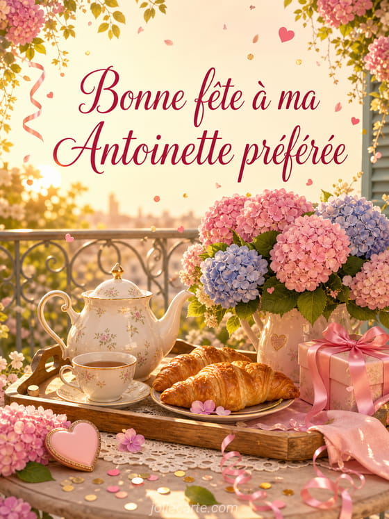 Carte bonne fĂȘte Antoinette