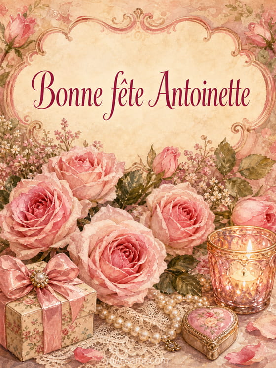 Carte bonne fĂȘte Antoinette