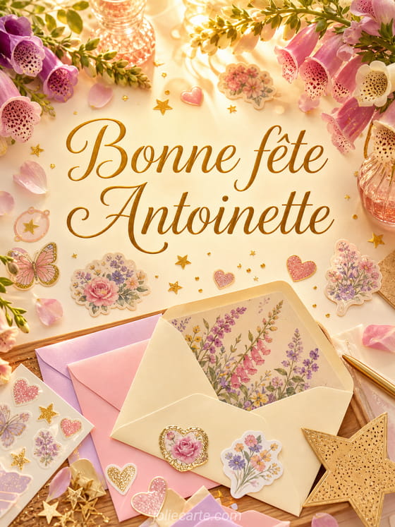Carte bonne fĂȘte Antoinette