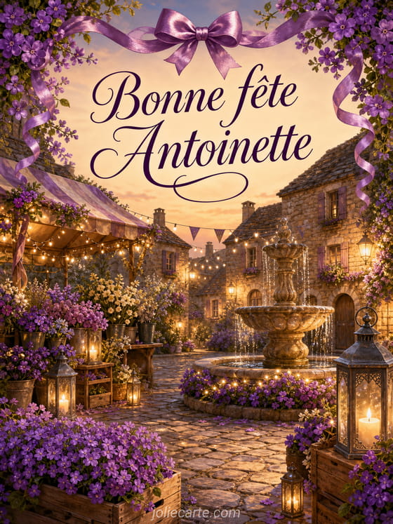 Carte bonne fĂȘte Antoinette