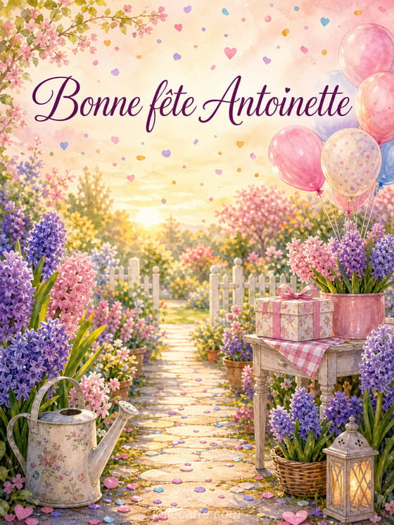 Carte bonne fĂȘte Antoinette