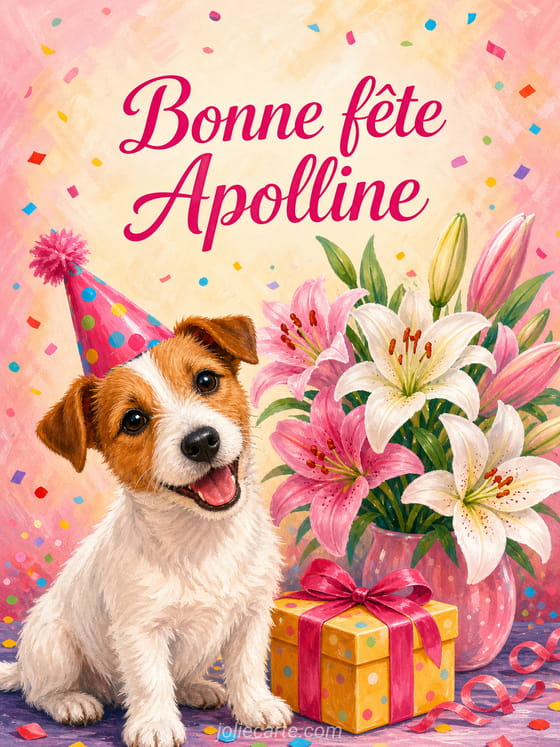 Carte bonne fête Apolline
