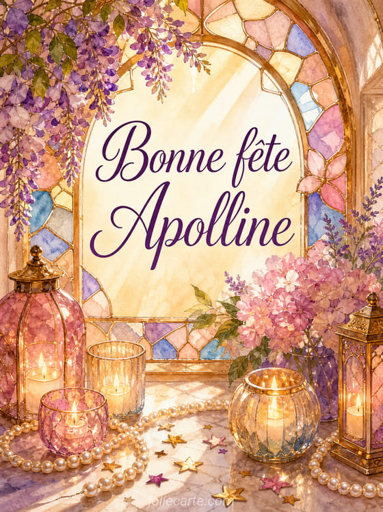 Carte bonne fête Apolline