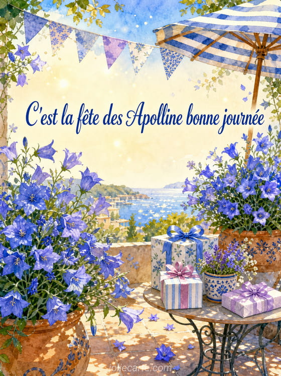 Carte bonne fête Apolline