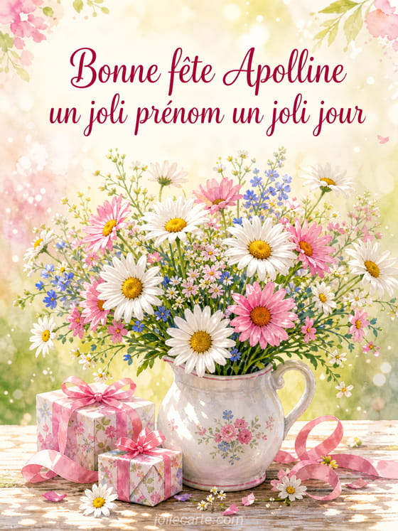 Carte bonne fête Apolline