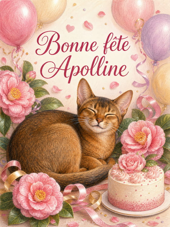 Carte bonne fête Apolline