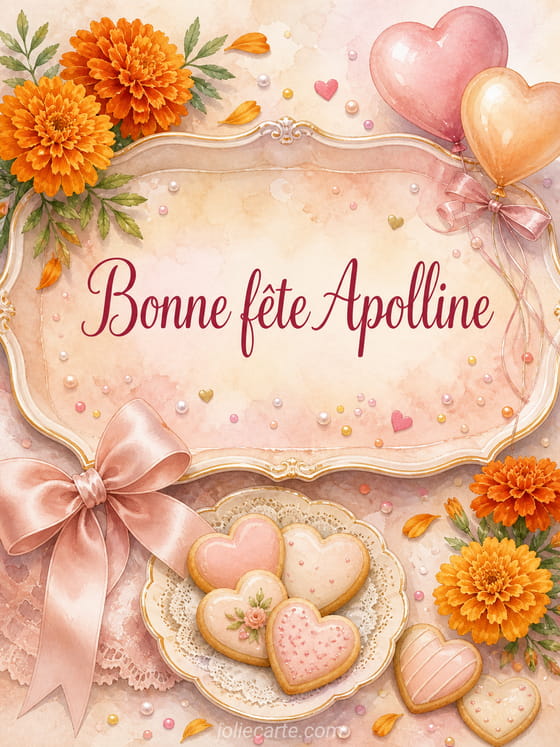 Carte bonne fête Apolline