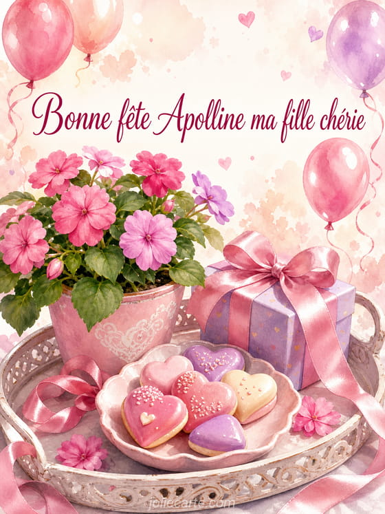 Carte bonne fête Apolline