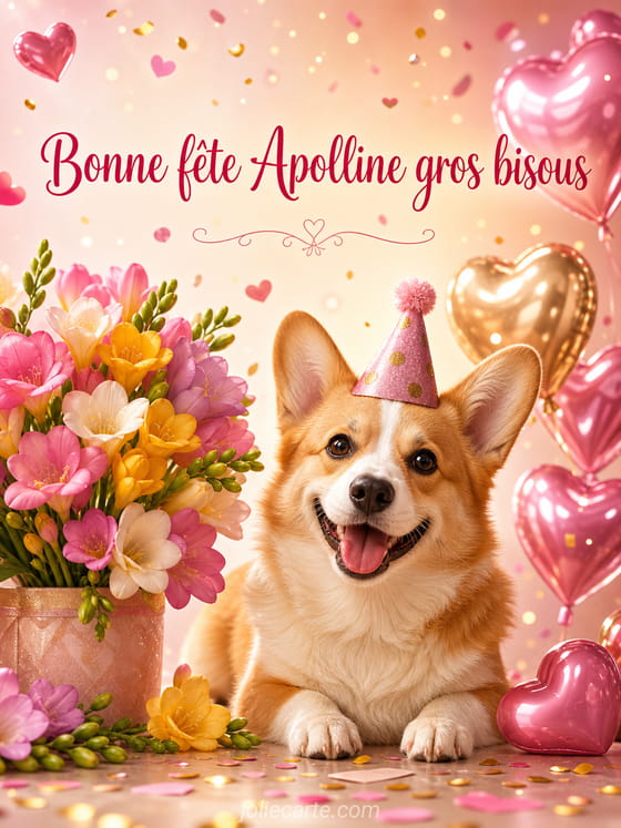 Carte bonne fête Apolline