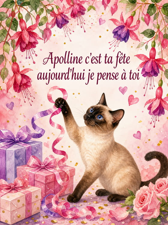 Carte bonne fête Apolline