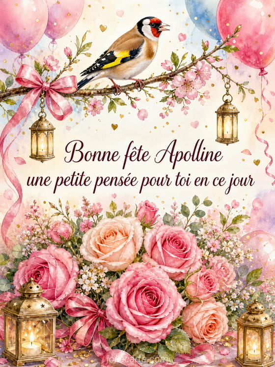 Carte bonne fête Apolline