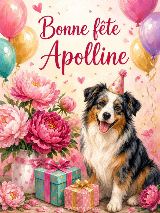 Carte bonne fête Apolline