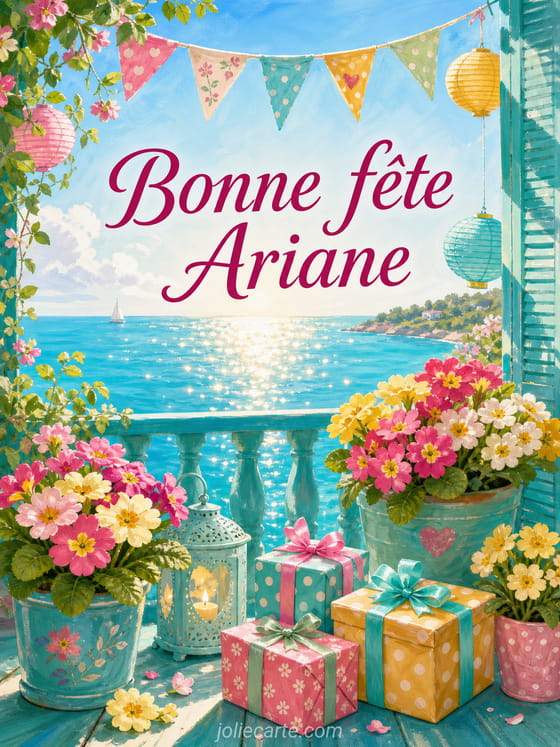 Carte bonne fête Ariane