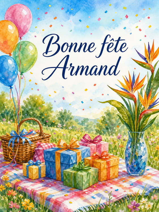 Carte bonne fête Armand