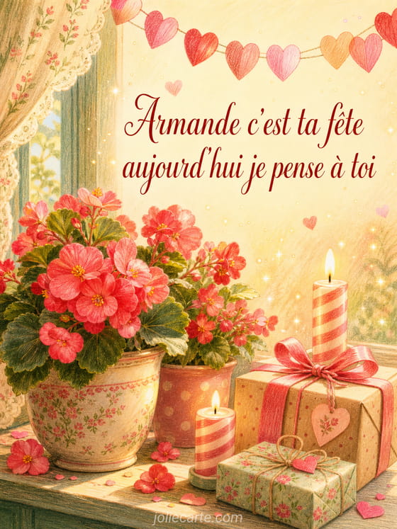Carte bonne fĂȘte Armande