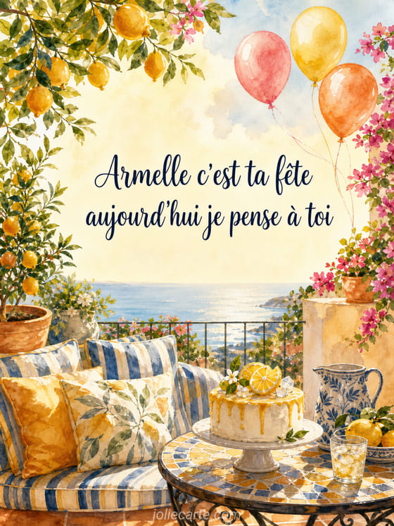 Carte bonne fête Armelle