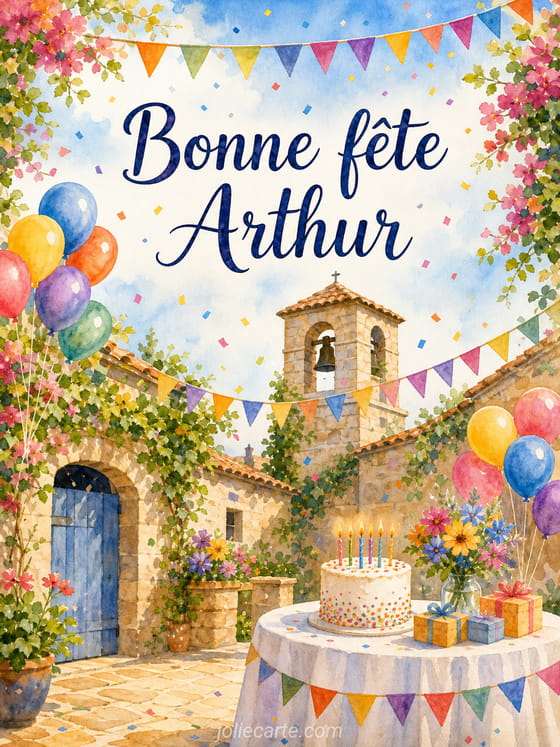 Carte bonne fête Arthur