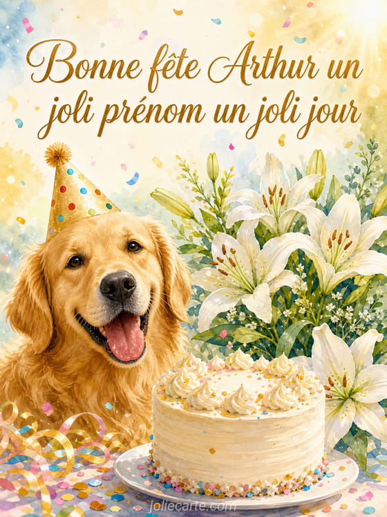 Carte bonne fête Arthur