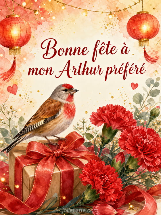 Carte bonne fête Arthur