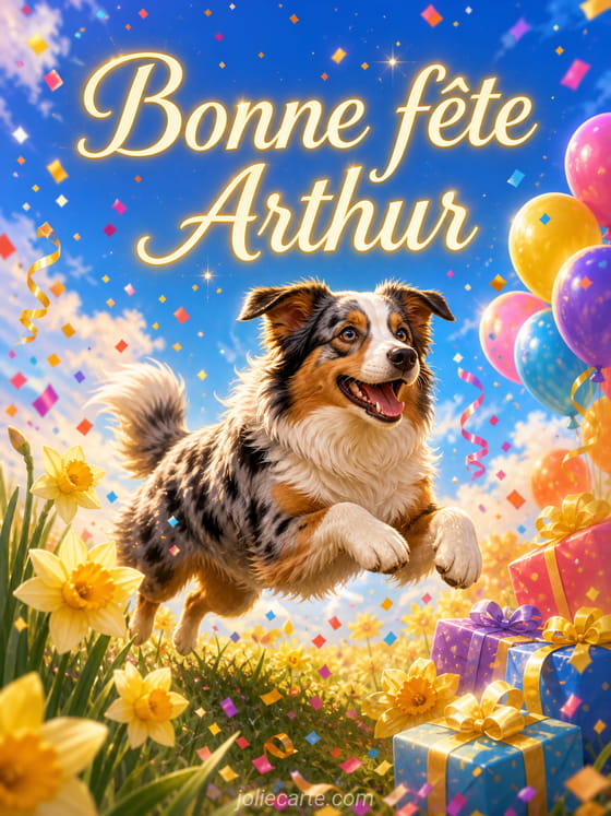 Carte bonne fête Arthur