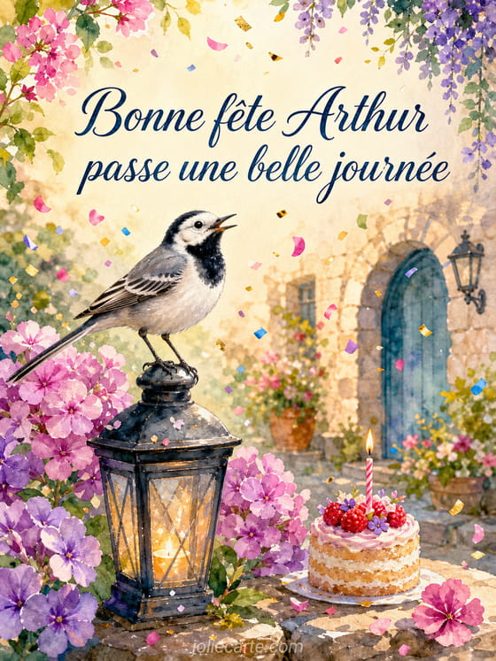 Carte bonne fête Arthur