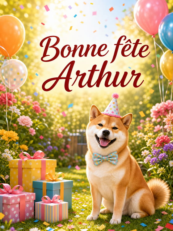 Carte bonne fête Arthur