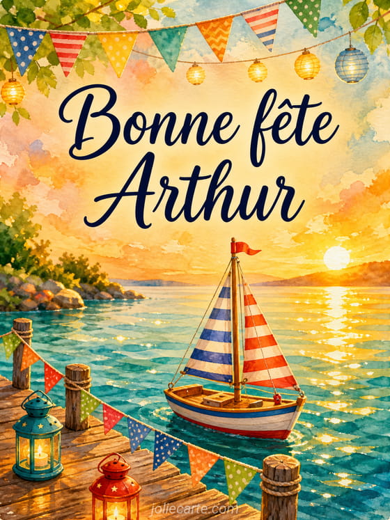 Carte bonne fête Arthur