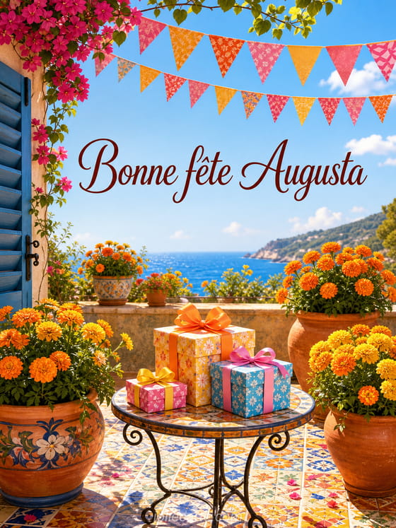 Carte bonne fĂȘte Augusta