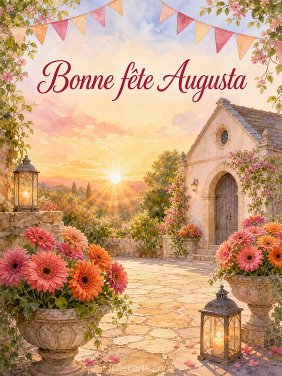 Carte bonne fĂȘte Augusta