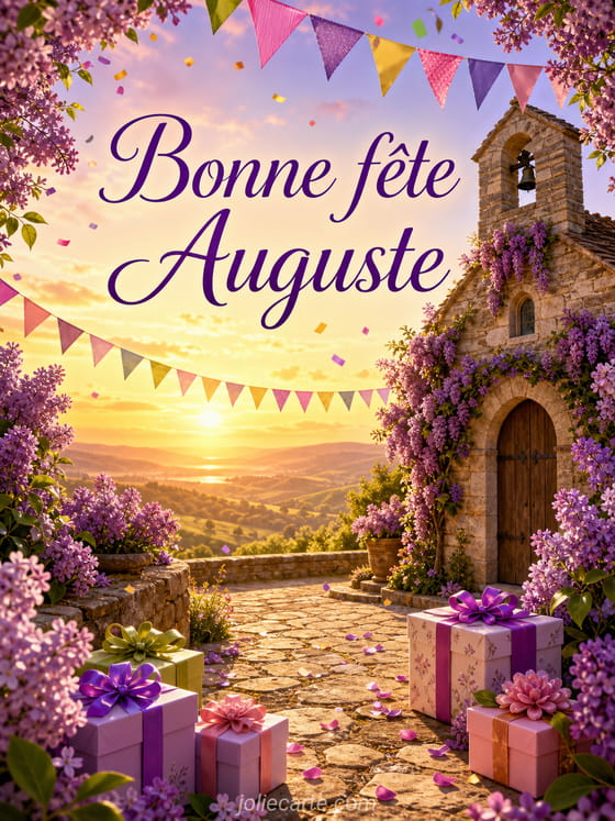 Carte bonne fête Auguste