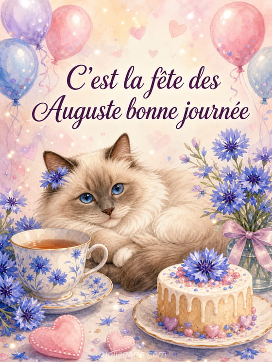 Carte bonne fête Auguste