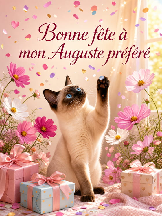 Carte bonne fête Auguste