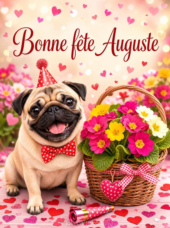Carte bonne fête Auguste